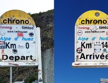 bornes  La montée de l'Alpe d'Huez